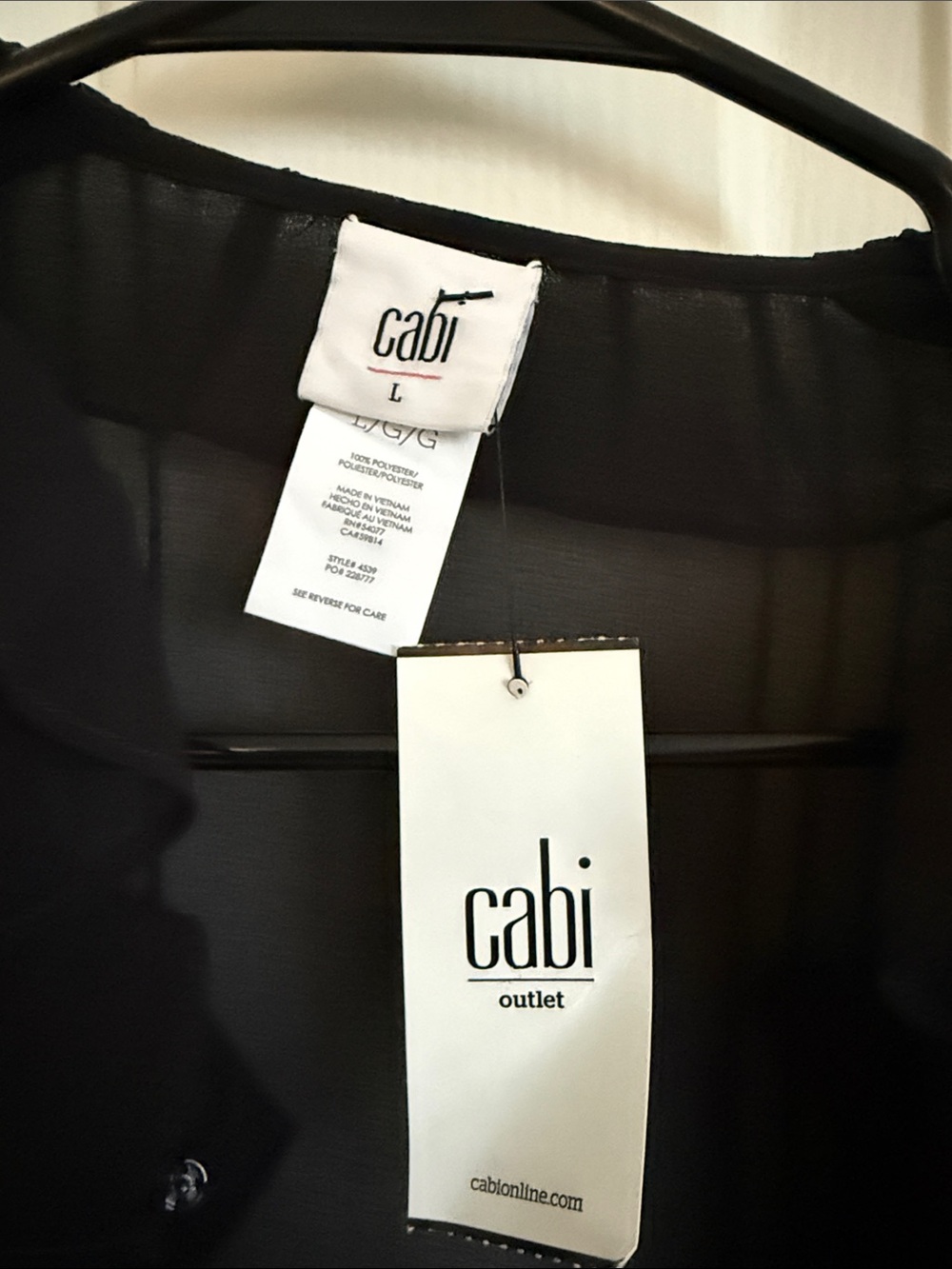 CAbi Black Sheer Ruffle Open Front Blouse - Picture 2 of 3